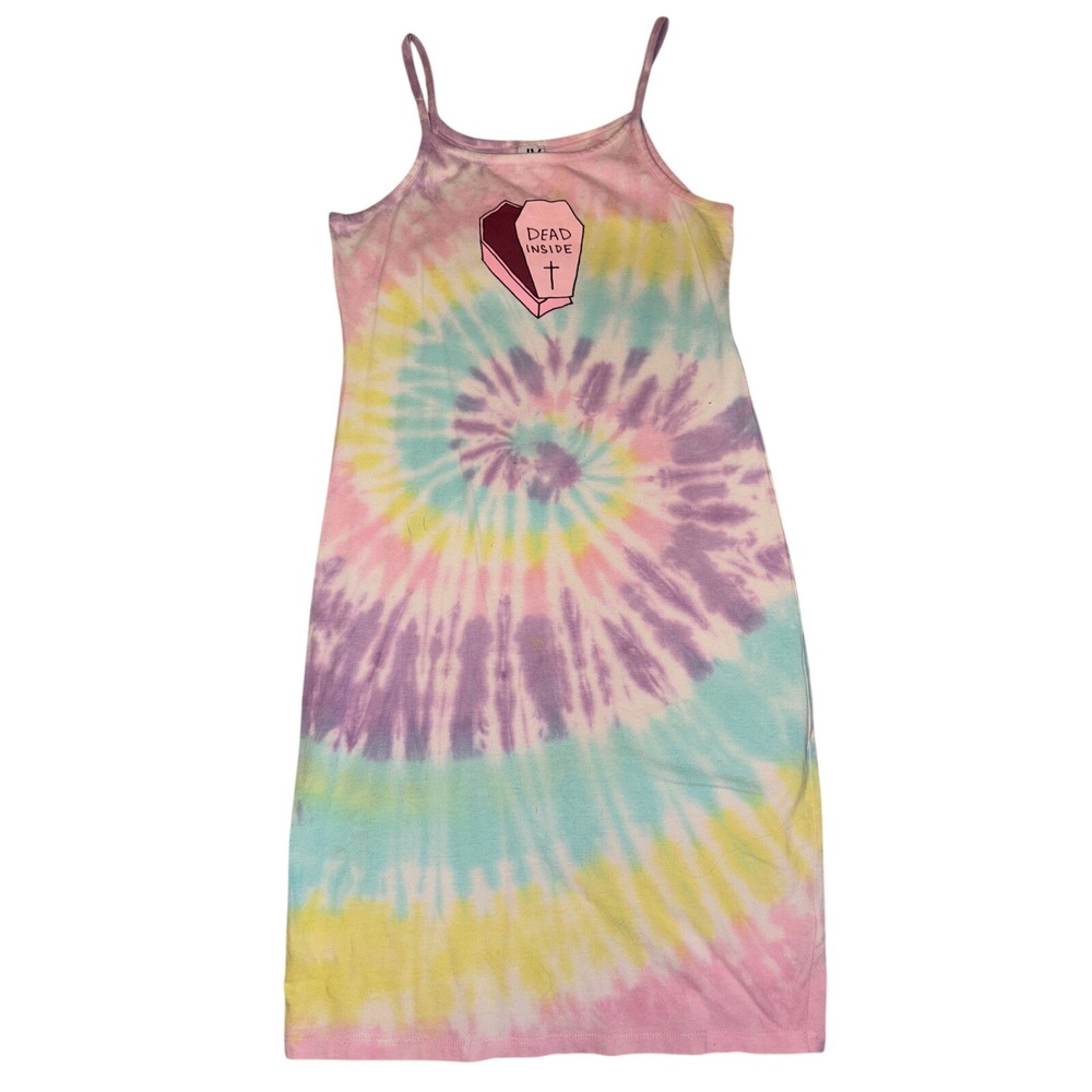 JV by Jac Vanek Dead‎ Inside Tie Dye Tank Midi Dress Festival Y2K Casual, Size M